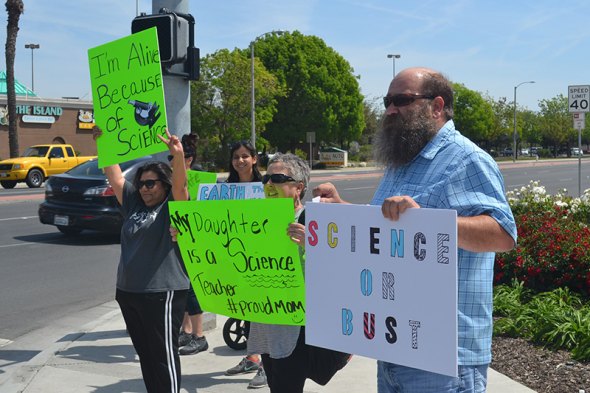 Several Kings County residents joined the world-wide 'March for Science" held Saturday in Hanford.